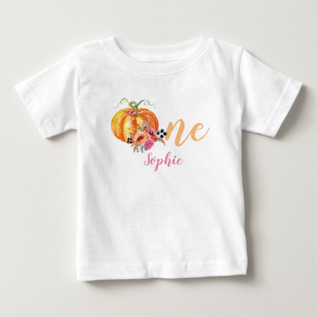First Birthday Flower Pumpkin Shirt (Front)
