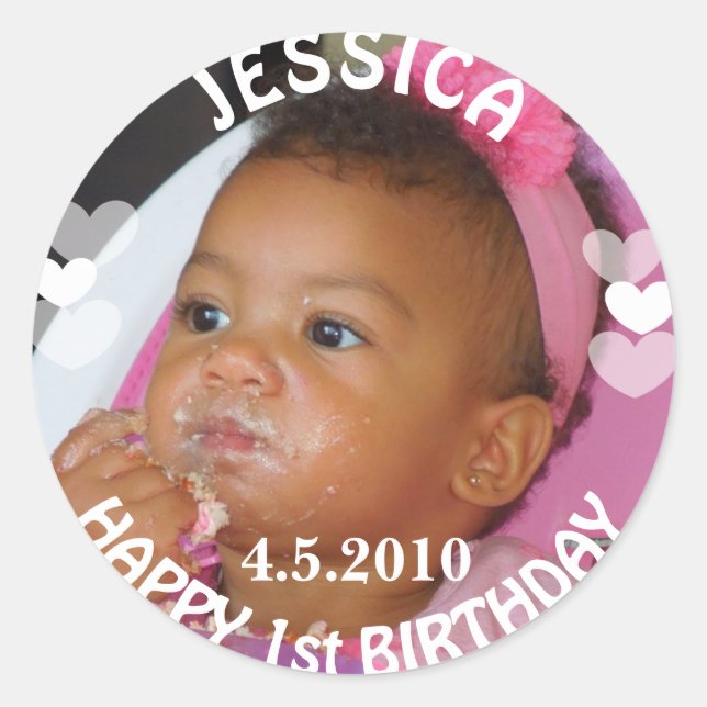 First Birthday Girl Sticker (Front)