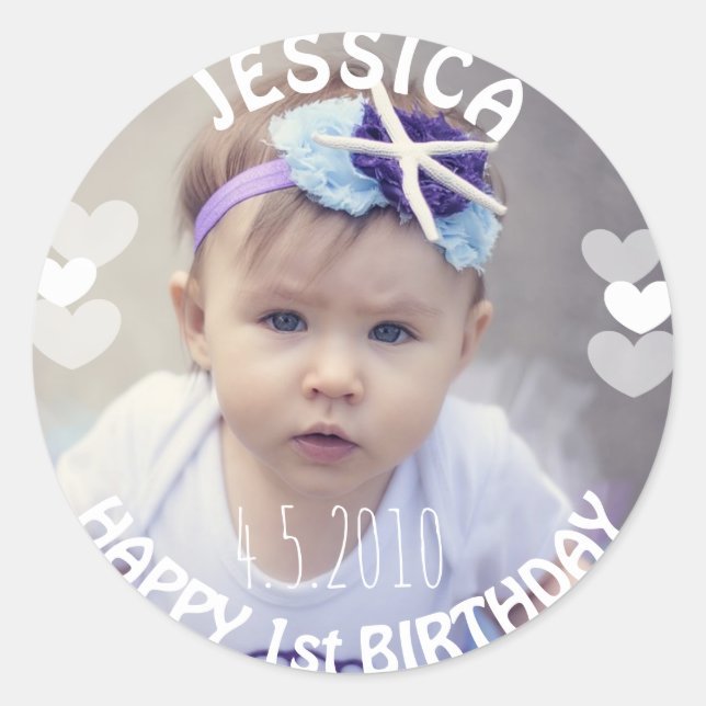 First Birthday Girl Sticker (Front)