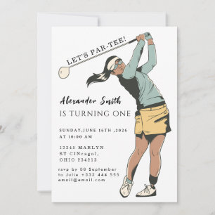 First Birthday Golf Party Invitation