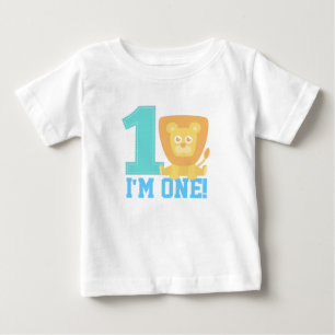 First Birthday, I'm One, Cute Lion Baby T-Shirt