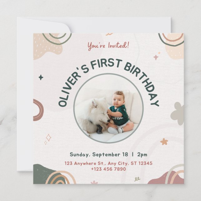 First Birthday Invitation Card (Front)