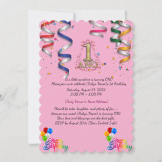 first birthday invitation card	