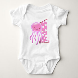 First Birthday Jellyfish Baby Bodysuit