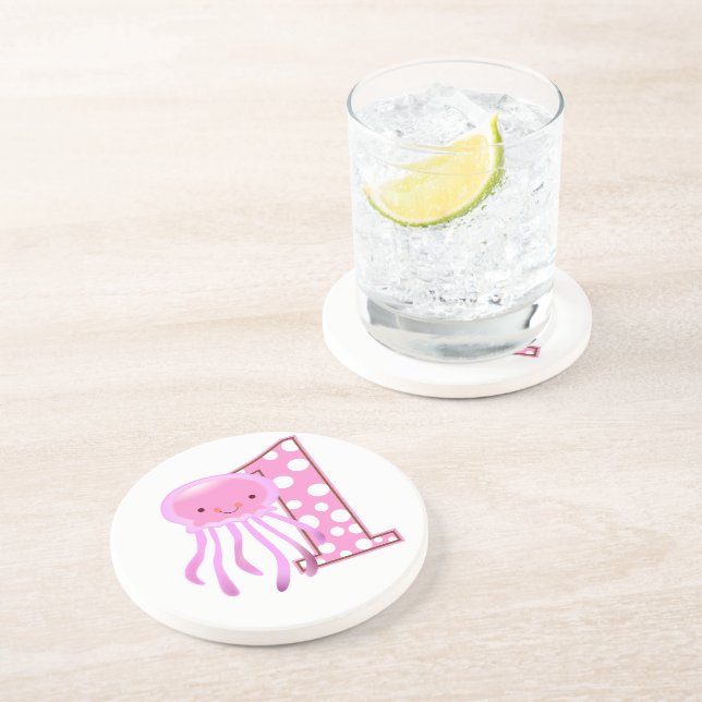 First Birthday Jellyfish Coaster (Side)