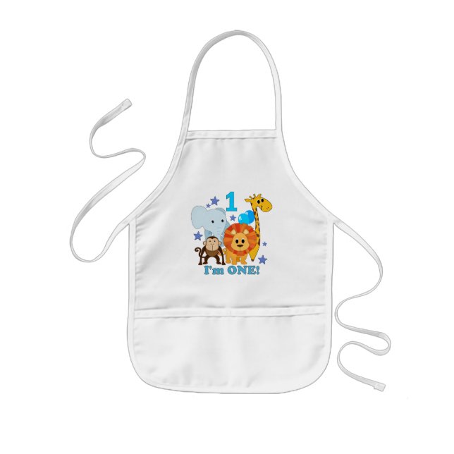 First Birthday Jungle Kids Apron (Front)