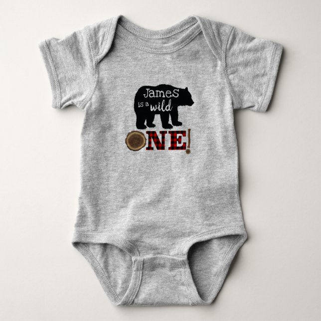 First Birthday kids Lumberjack Romper (Front)