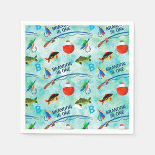 First birthday Little fisherman fishing themed  Napkin