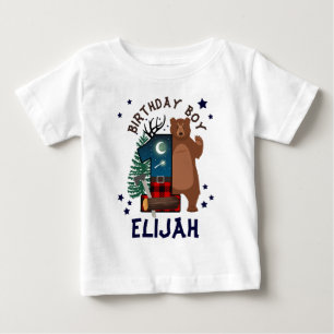 First Birthday Lumberjack   Woodland Baby T-Shirt