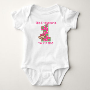 First birthday monkey personalized t-shirt baby bodysuit