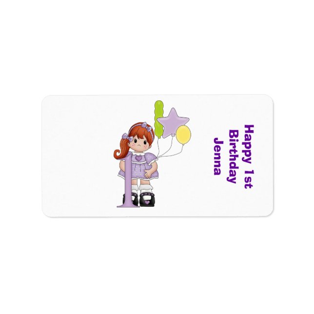 First Birthday Nugget Miniature Candy Wrapper Label (Front)