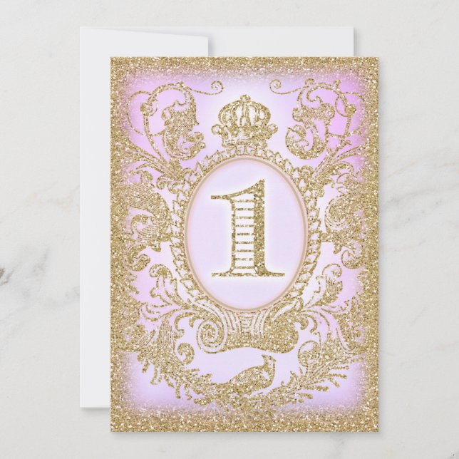 First Birthday Once Upon a Time Princess Purple Invitation (Front)