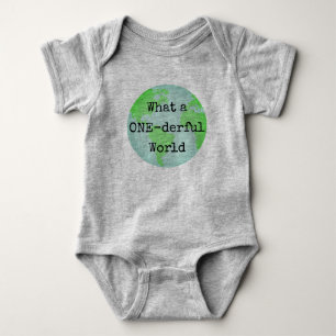 First Birthday One-derful World Earth Bodysuit