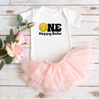 First Birthday One Happy Babe T-Shirt