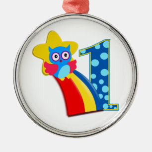 First Birthday Owl Metal Ornament