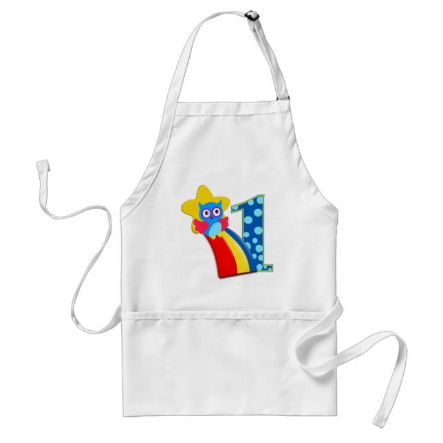 First Birthday Owl Standard Apron (Front)