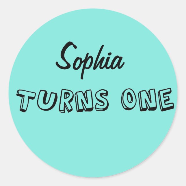 First Birthday Party and Favour Sticker (Front)