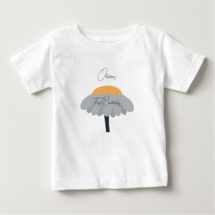 First Birthday Party Camomile Flower Cute Pastel  Baby T-Shirt