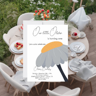 First Birthday Party Camomile Flower Cute Pastel Invitation