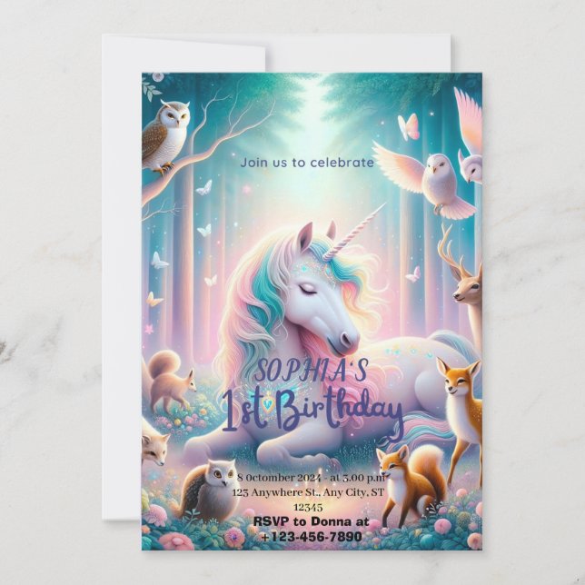 First Birthday Party Invitation/ Customizable Invitation (Front)