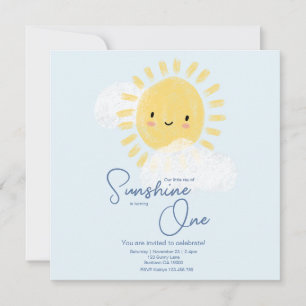 First Birthday Party Ray of Sunshine Cute Baby  Save The Date