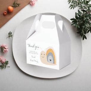 First Birthday Party Snail Rainbow Cute Pastel  Favor Box