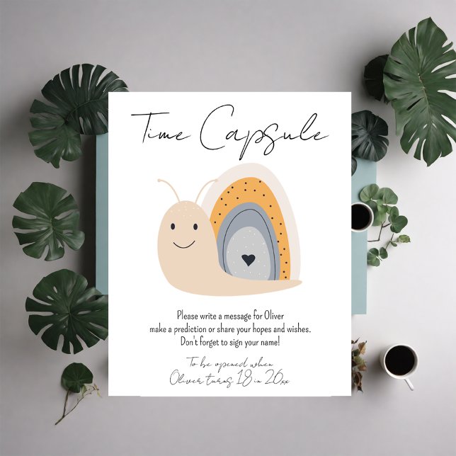 First Birthday Party Snail Rainbow Time Capsule Poster (Creator Uploaded)