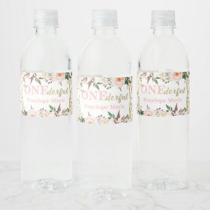First Birthday Party Water Labels, Boho Water Bottle Label