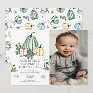 First Birthday Photo Fall Party Invitation