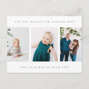 First Birthday Photo Postcard