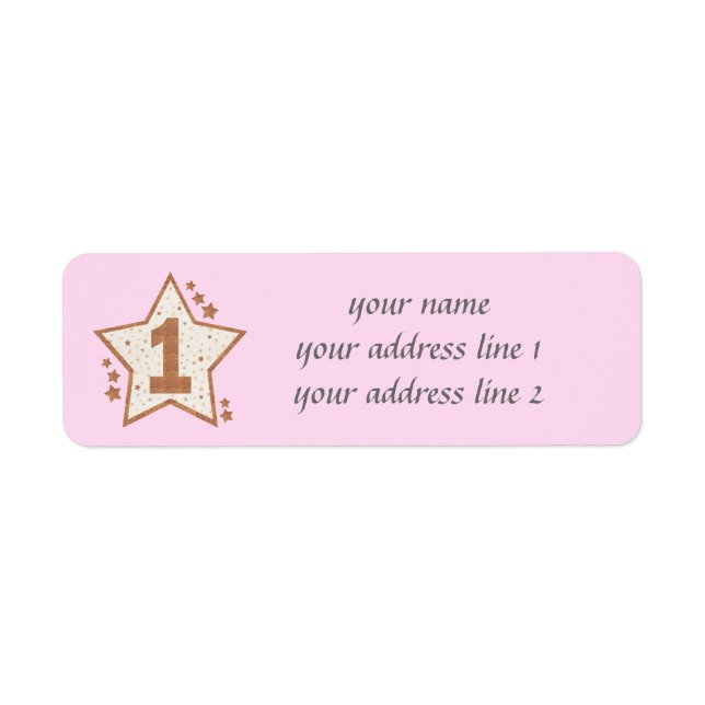 First Birthday Pink and Gold Star (Front)