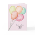 First Birthday Pink Balloons Greeting