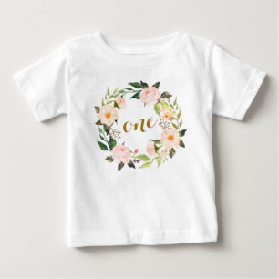 First Birthday Pink Floral T-shirt