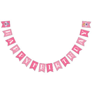 First Birthday Pink Happy Birthday Fairy Bunting Flags