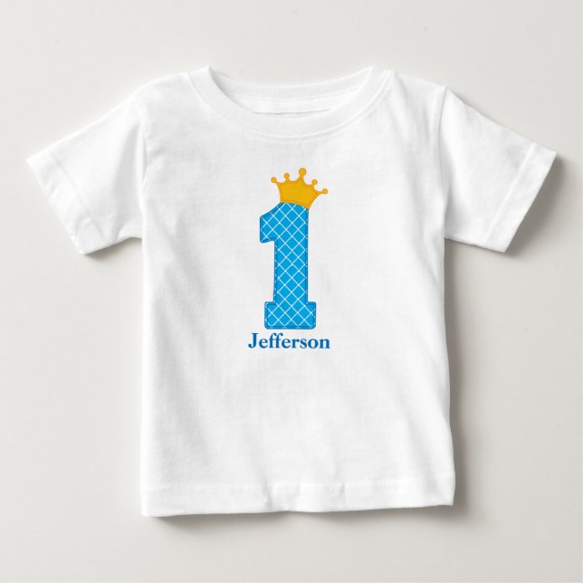 First Birthday Prince Tshirt Personalized (Front)