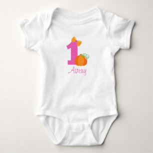 First Birthday Pumpkin Baby Bodysuit