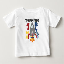 First Birthday Rocket Shirt, Turning 1 Is A Blast