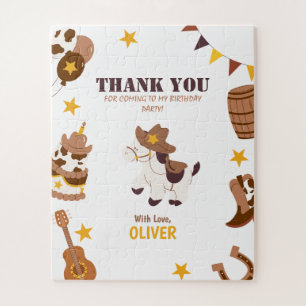 First Birthday Rodeo Boy 1st Thank You Gift Cowboy Jigsaw Puzzle