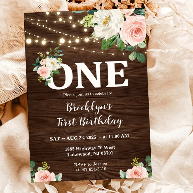 First Birthday Rustic Invitation (Creator Uploaded)