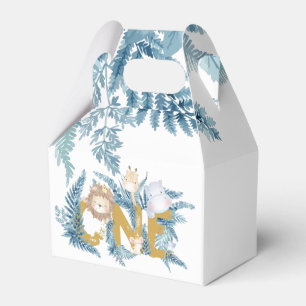 First Birthday Safari Animals Exotic Personalized Favor Box