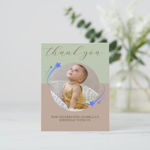 First Birthday Shooting Star Thank You Card