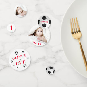 First Birthday Soccer Ball Photo Birthday Party Confetti