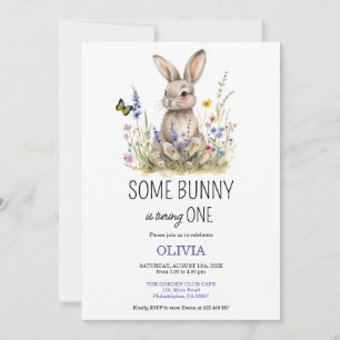 First Birthday Some bunny wildflowers invitation