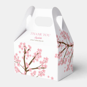 First Birthday Spring Cherry Blossoms Floral Cute Favor Box