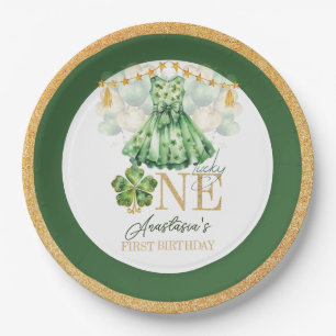 First Birthday St Patrick's Day Personalized Paper Plate