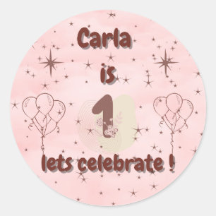 First Birthday Sticker – Cute Party Favour & Gift