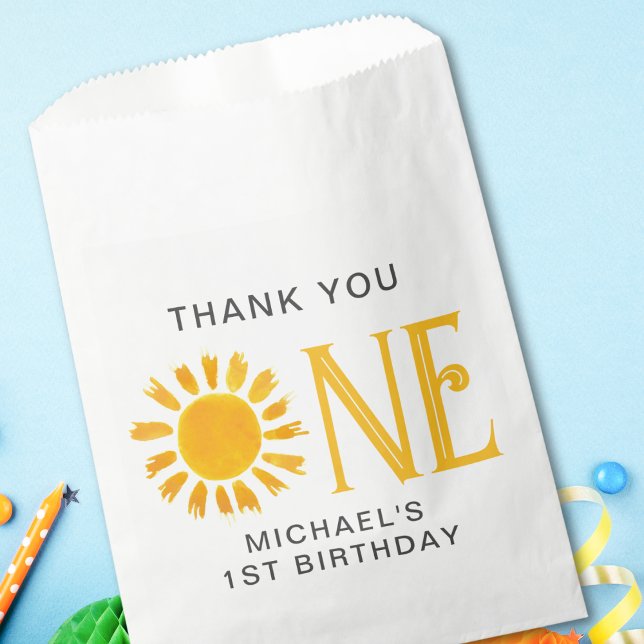 First Birthday Sun Thank You  Favour Bag (Creator Uploaded)