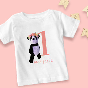 First Birthday T-Shirt Cute Boho Panda - Any Age