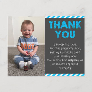 First Birthday Thank you Card