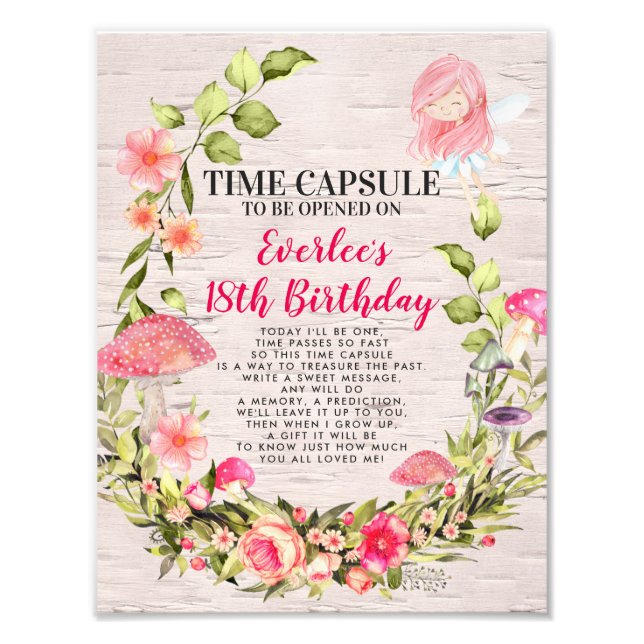 First Birthday Time Capsule Sign | Enchanted Fairy (Front)